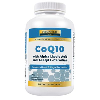 Nature Lab Gold CoQ10 200 mg + Alpha Lipoic Acid + Acetyl L-Carnitine, 120 Vegetarian Capsules