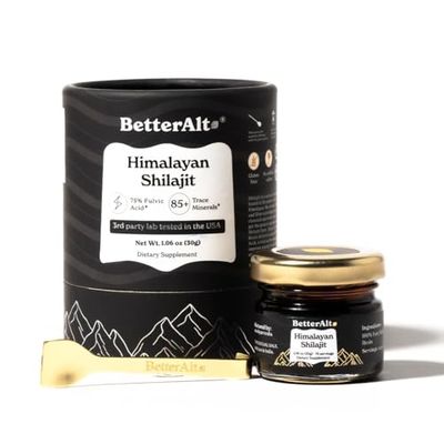 Better Alt BetterAlt Pure Himalayan Shilajit Resin High Potency for Men &amp; Women| 75 Servings for Energy Boost &amp; Immune Support, 85+ Trace Minerals, 75%+ Fulvic Acid, with Lab Test Report,400mg