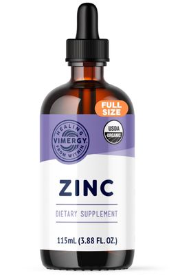 Vimergy Organic Liquid Zinc, 57 Servings - Alcohol Free Zinc Sulfate - Supports Immune Health &amp; Metabolism - Antioxidant - Gluten-Free, Non-GMO, Kosher, Vegan &amp; Paleo Friendly (115 ml)