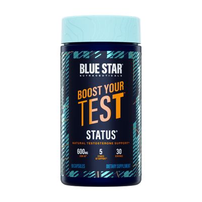 Blue Star Nutraceuticals Status - Testosterone Booster for Men - w/KSM 66 Ashwagandha - Invigorate Stamina, Muscle Growth &amp; Energy | Natural Test Booster Support - 90 Veggie Capsules