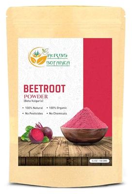 Herbs Botanica Beetroot Powder Organic for Baking and Smoothies | Nitric Oxide Suppement | Organic Beet Root Powder Boost Stamina and Increases Energy Gluten and GMO Free 5.3 oz / 150 GMS