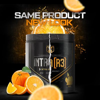 HOSSTILE Intra[R3] Intra Workout Powder, Intra Workout Carb, EAA &amp; BCAA Drink, Enhance Energy &amp; Endurance, Improve Muscle Recovery, Build Lean Muscle, Orange, 20 Servings