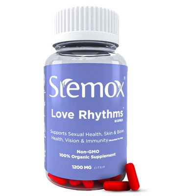Stemox Love Rhythms 1200MG | L-Arginine, Tribulus Terrestris, Vitamin C, Gingko Biloba | Carefully Formulated Blend Designed For Your Intimate Moments | 60 Capsules | Non-GMO | 100% Organic Supplement