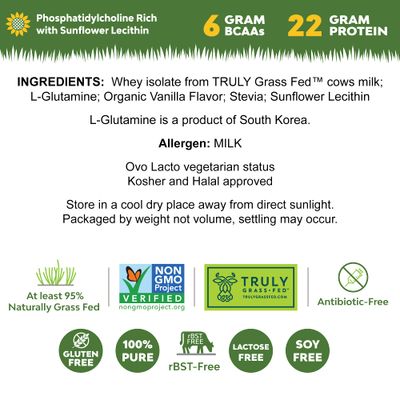 MariGold Grass-fed Whey Protein Isolate Powder - Creamy Vanilla Flavor - 1 Lb Bag | 100% Pure, Cold-Processed, Micro-Filtered, Undenatured, Non-GMO, rBGH Free, Soy Free, Gluten Free, Lactose Free