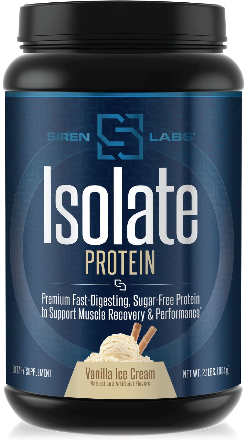 Siren Labs Isolate Premium Whey Protein Powder Keto Isolate and Hydrolysate with Amino Acids including Glutamine for Lean Muscle Growth and Recovery - Vanilla Ice Cream (30 Servings)