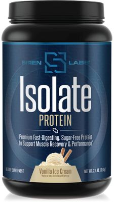 Siren Labs Isolate Premium Whey Protein Powder Keto Isolate and Hydrolysate with Amino Acids including Glutamine for Lean Muscle Growth and Recovery - Vanilla Ice Cream (30 Servings)