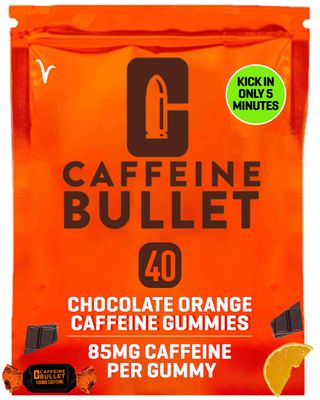 Caffeine Bullet 40 Chocolate Caffeine Chews. Each 85mg Caffeine - Chocolate Orange Energy Gummies: Kick Faster Than Energy gels for a Cycling, Endurance Sports &amp; Stay Awake Chocolate Boost