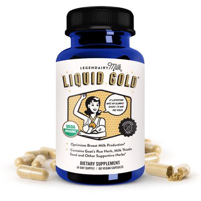 Legendairy Milk Liquid Gold Lactation Support | Lactation Supplement with Organic Goats Rue, Milk Thistle, Shatavari, Fennel, Alfalfa &amp; Anise | Breastfeeding Supplements, 60 Count