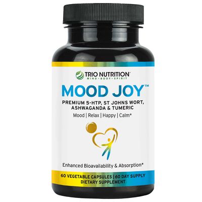 Trio Mood Joy | Premium 5-HTP, St Johns Wort, Ashwagandha &amp; Turmeric | Ashwagandha Capsules to Promote Natural Calm &amp; Relaxed Mood | Mood Support Supplement | 60 Day Supply*