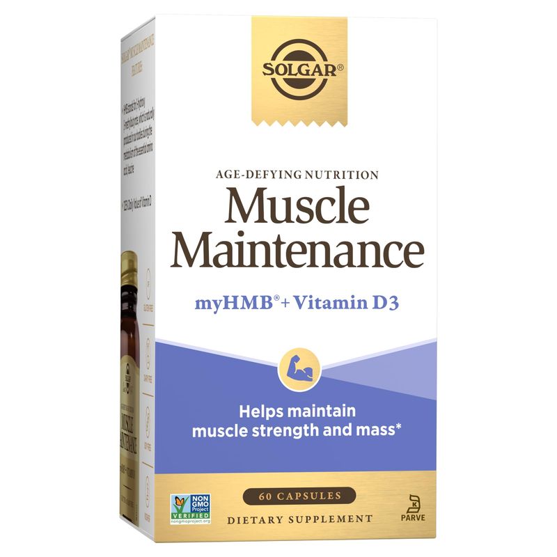 Solgar Muscle Maintenance Age-Defying Nutrition for Men &amp; Women-Support Muscle Mass with HMB (-Hydroxy methylbutyrate) and 125% Daily Value of Vitamin D, Soy and Gluten Free, 20 Servings