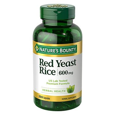Nature&#39;s Bounty Red Yeast Rice, Herbal Supplement, 600mg, 250 Capsules
