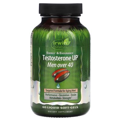 Irwin Naturals Energy &#39;&amp;&#39; Endurance Testosterone Up Men Over 40 60 Sgels