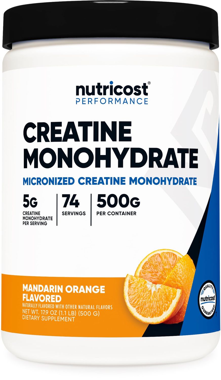 Nutricost Creatine Monohydrate Powder (Mandarin Orange, 500 Gram) - Micronized Creatine Supplement - Vegan, Non-GMO, Gluten Free