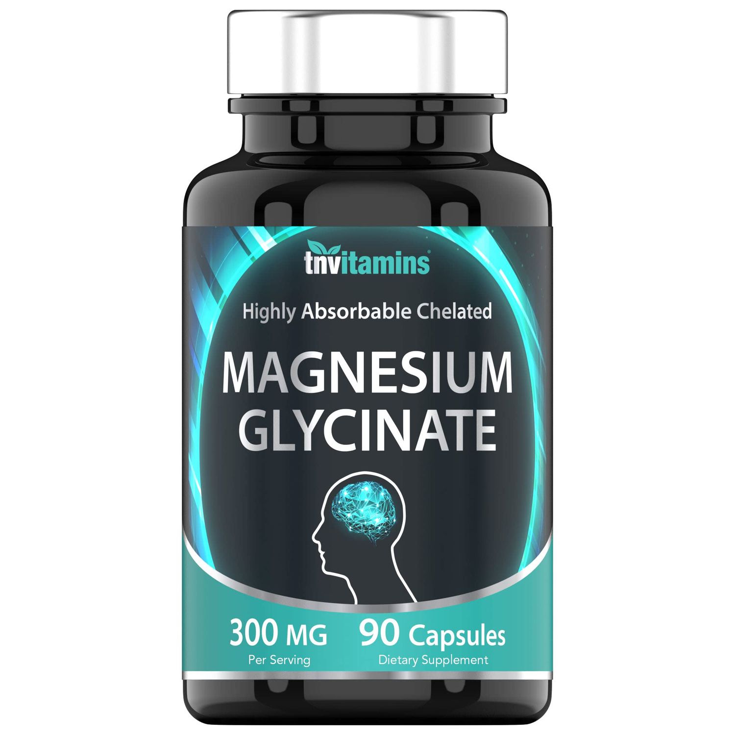 Magnesium Glycinate Capsules (300 MG - 90 Count) | Pure Chelated Magnesium Bisglycinate Powder Supplement | Glicinato de Magnesio | Magnesium for Sleep, Calm, Nerve, &amp; Stress Support* | TNVitamins