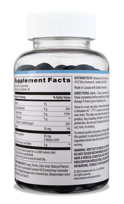 Amazon Basics Prebiotic &amp; Probiotic Gummies, 2 Billion CFU, Blue Raspberry, 50 Count (2 per Serving) (Previously Solimo)