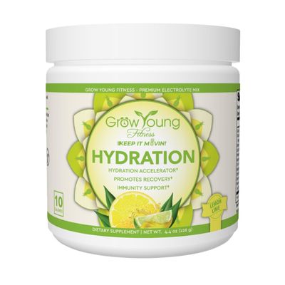 Grow Young Fitness Hydration Powder - Lemon Lime, Premium Electrolyte Mix for Proactive Hydration, Vitamins and Sugar Free (1 Pack, 30 Servings)