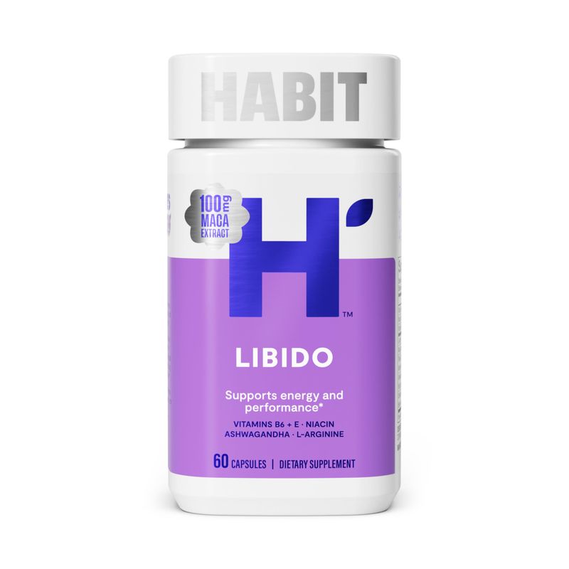 Habit Libido Supplement (60 Capsules) - New Look, Natural Aphrodisiac Blend with Maca, Ashwagandha L-Arginine, Supports Energy and Performance, Vegan, Non-GMO (1 Pack)