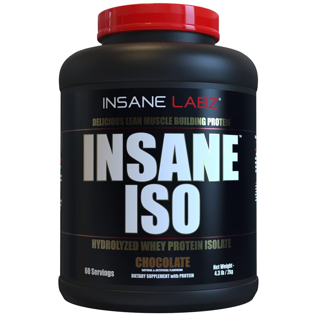 Insane Labz Insane ISO Whey Protein Powder Featuring 25g of Hydrolyzed Whey Isolate, 60 Servings, Chocolate