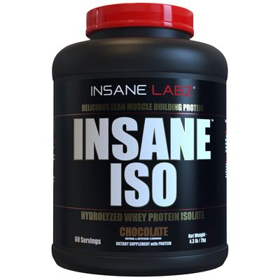 Insane Labz Insane ISO Whey Protein Powder Featuring 25g of Hydrolyzed Whey Isolate, 60 Servings, Chocolate