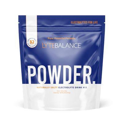 LYTE BALANCE Powder 32 Double Strength Packets, Naturally Salty Electrolyte Drink Mix w/Sodium, Potassium &amp; Magnesium | Daily Hydration, Muscle Recovery, Immune Support | Keto, Paleo, No Sugar