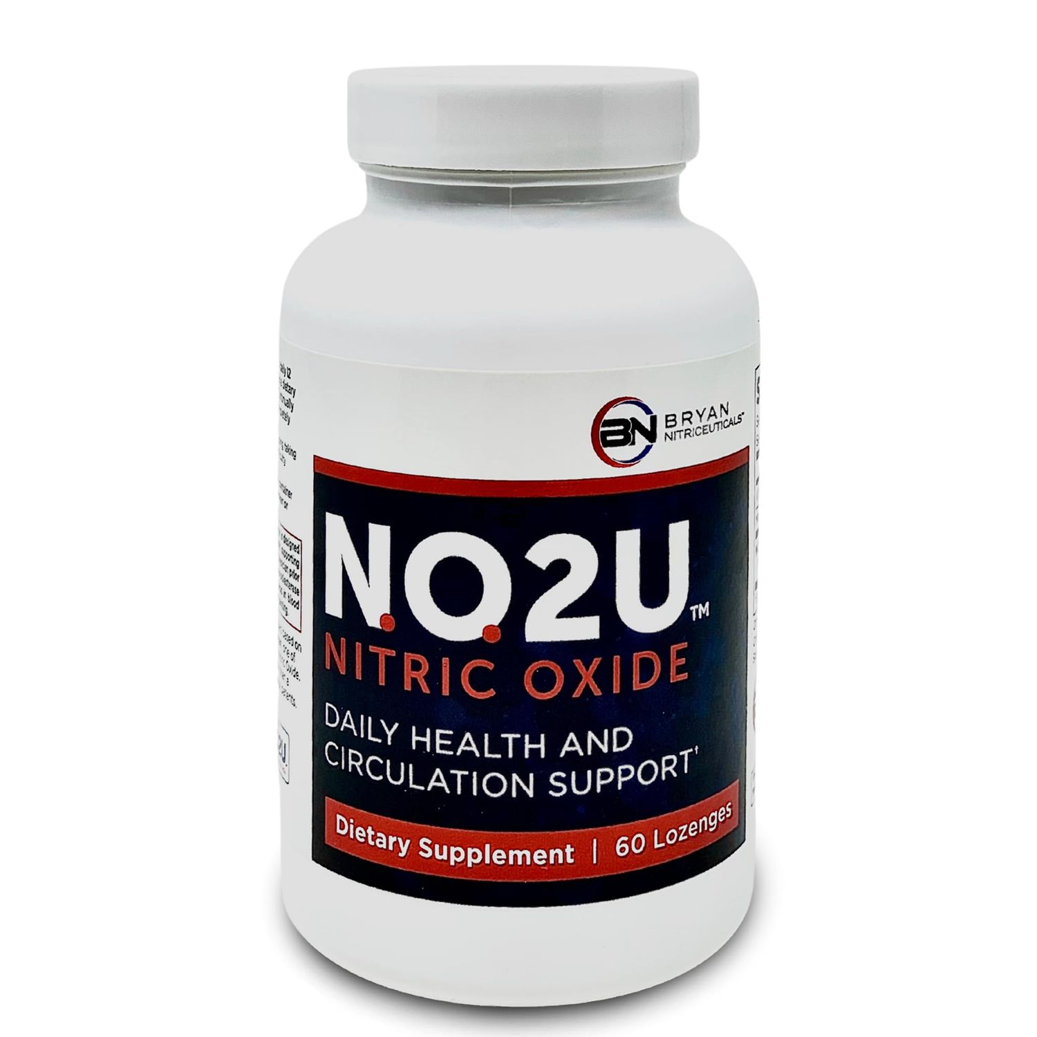 NO2U Bryan NITRICEUTICALS - Natural Nitric Oxide Supplements for Men &amp; Women - Promotes Blood Circulation, Oxygen &amp; Nutrient Delivery, Daily Wellness Support - No Gluten or Dairy - 60 Vegan Lozenges