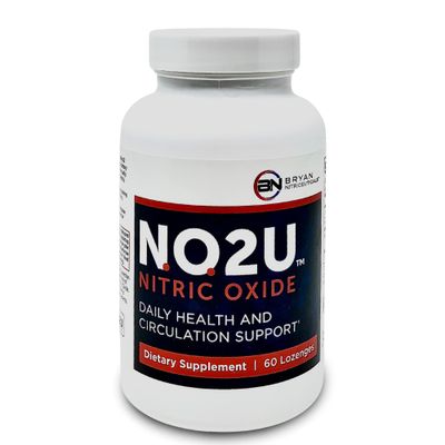 NO2U Bryan NITRICEUTICALS - Natural Nitric Oxide Supplements for Men &amp; Women - Promotes Blood Circulation, Oxygen &amp; Nutrient Delivery, Daily Wellness Support - No Gluten or Dairy - 60 Vegan Lozenges