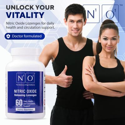 N1O1 Nitric Oxide Booster Lozenges with Vitamins for Heart Health, Nitric Oxide Supplements for Men & Women Support Blood Flow, Circulation, Stamina & Energy (60 Count)