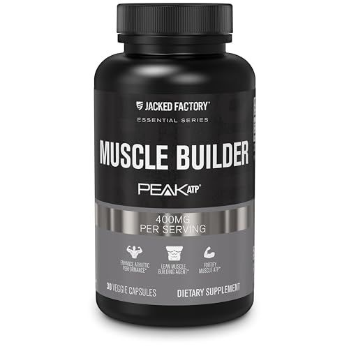 Jacked Factory Essentials Muscle Builder - Daily Muscle Builder for Men with Peak ATP to Support Lean Muscle Gain, Enhance Athletic Performance, &amp; Fortify ATP Levels for Muscle Growth - 30 Capsules