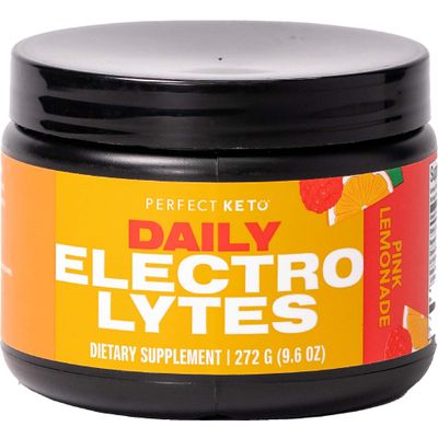 Perfect Keto Electrolytes Powder, Sugar and Gluten Free, Electrolyte Drink Mix, Sodium, Magnesium, Calcium and Potassium Supplement, Hydration, Recovery &amp; Immune Support, Pink Lemonade, 45 Servings