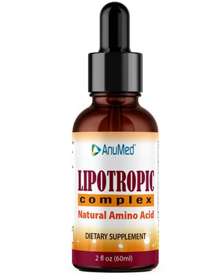ANUMED - Lipotropic Complex Liquid Drops with Vitamin B12, B6, Folic Acid, Choline, Inositol for Liver Health, Natural Cleanser, Detox + Boosts Natural Energy Levels. Vegan, Non-GMO, Gluten-Free (2oz)