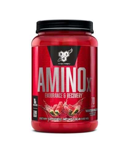 BSN Amino X Muscle Recovery &amp; Endurance Powder with BCAAs, Intra Workout Support, 10 Grams of Amino Acids, Keto Friendly, Caffeine Free, Flavor: Watermelon, 70 Servings (Packaging May Vary)