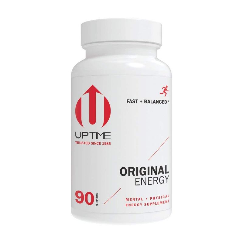 UPTIME Caffeine Pills, 90 Energy Tablets, 200mg per Serving, Made with Natural Caffeine, Vitamin C, CoQ10, Calcium, Ginkgo Biloba, Ginseng &amp; L-Carnitine, Zero Calories, 66mg Caffeine Per Tablet