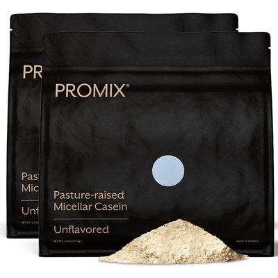 Promix Casein Protein Powder, Unflavored - 5lb Bulk - Grass-Fed &amp; 100% All Natural - Slow &amp; Sustained Recovery Post Workout Fitness - Shakes, Smoothies, Baking &amp; Cooking Recipes - Gluten-Free