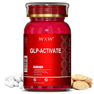 WXW GLP-1 Supplement, GLP Activate, GLP1 Supplements Naturally Support with Akkermansia Probiotic, Lactobacillus GG for Metabolism Gut Health, 30 Capsules