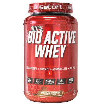 iSatori 100% Bio-Active Whey Protein, Muscle Growth &amp; Recovery with Whey Isolate, Hydrolysate, Concentrate, BCAAs &amp; Colostrum Peptides, 25g of Protein Per Serving - Chocolate Sensation (26 Servings)