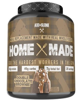 Axe &amp; Sledge Supplements Home Made Whole-Foods-Based Meal Replacement Powder with Digestive Enzymes, Protein, Carbohydrates, and Fats, 25 Servings, Chocolate Brownie
