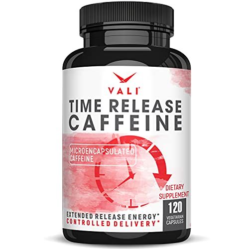VALI Time Release Caffeine 100mg Pills - Smart Slow Release for Extended Energy &amp; Focus. Advanced Nootropic Supplement. Brain Booster for Active Performance, Alertness &amp; Clarity. 120 Veggie Capsules