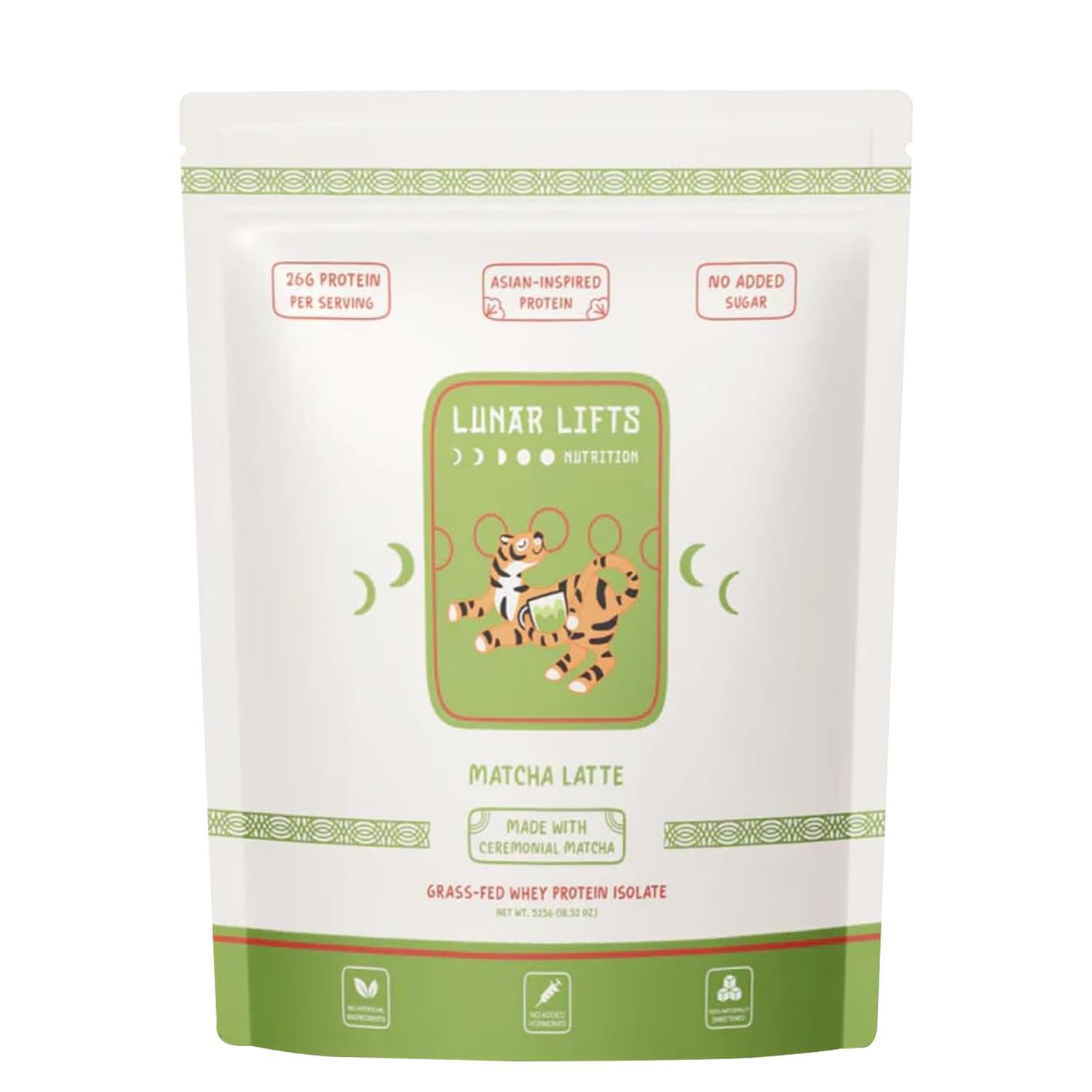 Lunar Lifts Nutrition Matcha Latte - Boba Tea Protein Powder | 26g Whey Protein Isolate Matcha Powder | Ceremonial-Grade Matcha Bubble Tea Protein Powder | No Added Sugar &amp; Artificial Ingredients