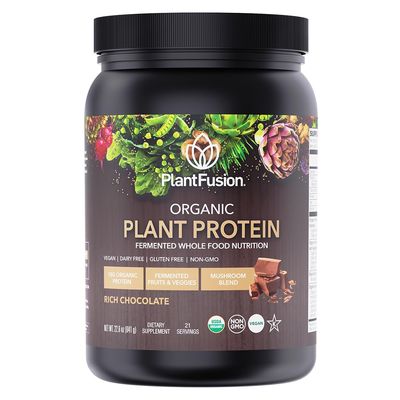 SOTRU Organic Vegan Protein Powder - Whole Food, Plant Based Protein Powder with Green Superfoods, Enzymes &amp; Probiotics - USDA Certified Organic, Non-GMO, Gluten-Free - Chocolate 18.5 oz, 21 Servings