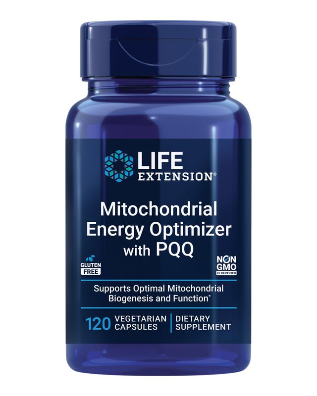 Life Extension Mitochondrial Energy Optimizer with PQQ - For Heart &amp; Brain Health, Energy Management and Anti-Aging - Gluten-Free, Non-GMO, Vegetarian - 120 Capsules