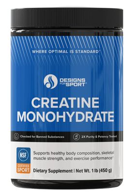 Designs for Sport Creatine Monohydrate Powder - NSF Certified for Sport Creatine Supplement to Support Muscle Recovery, Pre + Post Workout Strength and Energy (1 lb / 90 Servings)