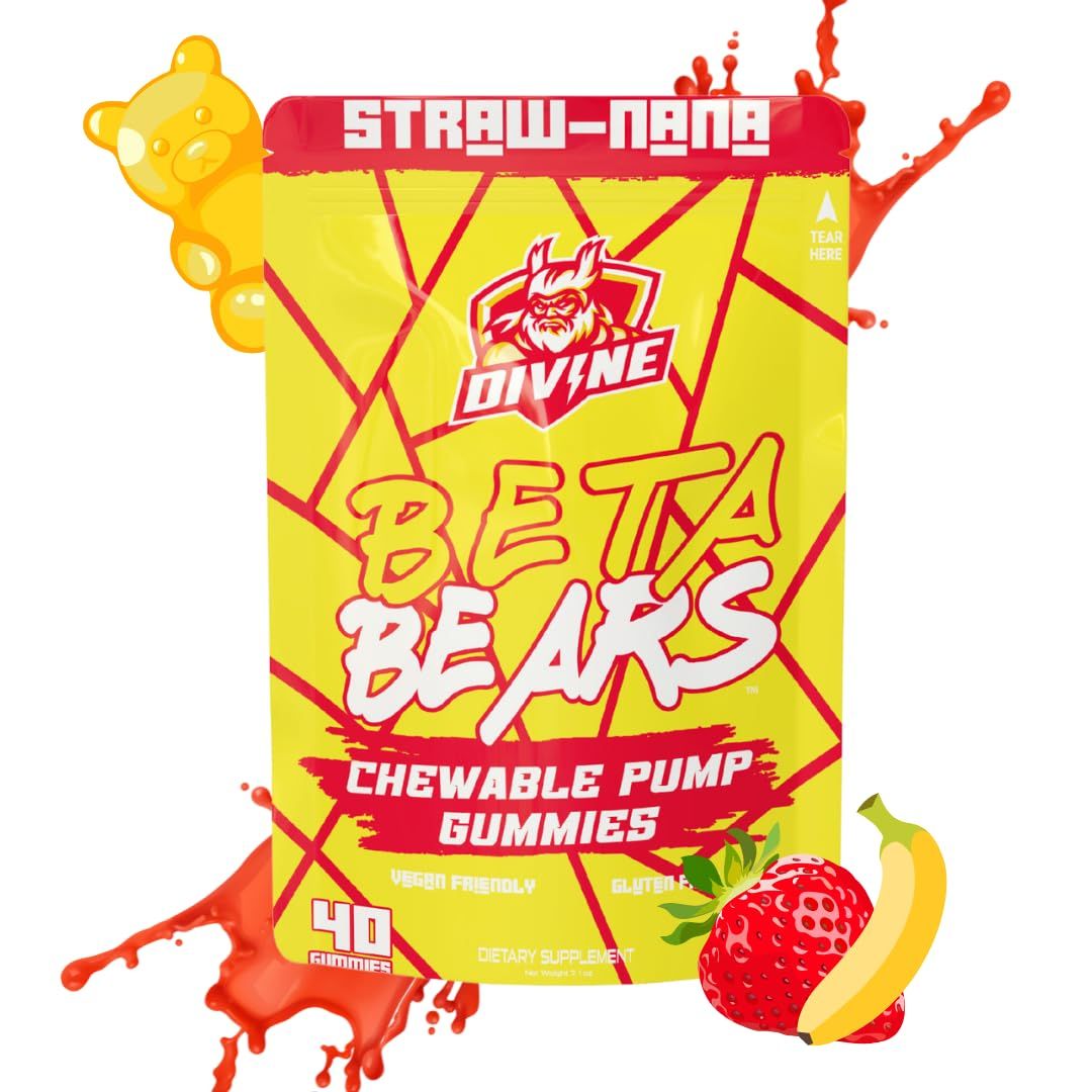 Beta Bears - The Best Tasting Pump Gummy for Men &amp; Women | Intense Increased Endurance, Muscular Strength, &amp; Pumps | Stackable Pre-Workout Gummies | 100 Gummies, 20 Servings