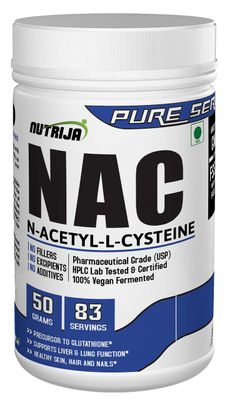 NutriJa NAC (N-Acetyl L-Cysteine) Powder | Liver &amp; Antioxidant Support (50Grams)