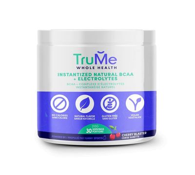 Trume Whole Health All Natural BCAA + Electrolytes - Vegan Post Workout Supplement - Potent Electrolyte Powder - Cherry Blaster - Sugar Free, Gluten Hydration for Muscle Recovery, Stamina - 210g