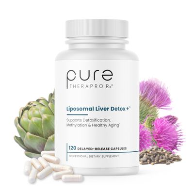 Pure Therapro Rx Liposomal Liver Detox + 120 Acid-Resistant VCaps | Soy-Free Liposomal Format Containing Methylation Nutrient Cofactors | Supports Liver Detox and Cleansing | Vegan