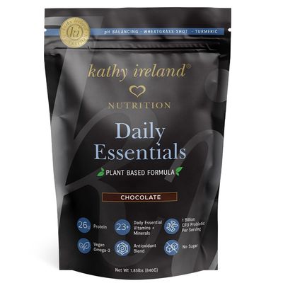 AMAXI Kathy Ireland Daily Essentials Plant Based Protein Powder Mix, Chocolate, 1.85 lbs (Chocolate)