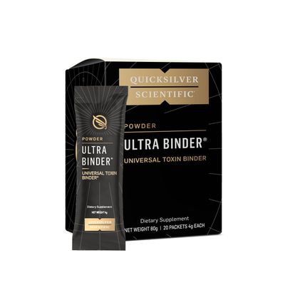 Quicksilver Scientific Ultra Binder Stick Packets - Multi Toxin Binder with Bentonite Clay Powder, Zeolite Detox &amp; Charcoal - Supplement for Gut Support &amp; The Body&#39;s Toxin Removal Process (20 Sticks)