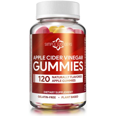 Apple Cider Vinegar Gummies with The Mother - ACV Gummies for Detox, Cleansing &amp; Immune Support - Made with Black Carrot &amp; Ginger Dry Extract - Pectin Based, Non-GMO, Gluten-Free (120 Gummies)