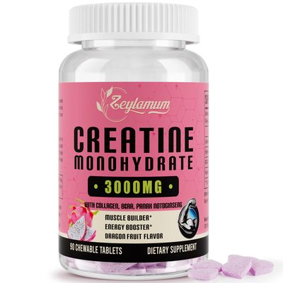 Creatine Monohydrate for Women, Creatine Supplement 3000 MG, with Hydrolyzed Collagen, BCAA, for Muscle Builder &amp; Strength, Energy Boost, Faster recovery, Vegan, Non-GMO, Sugar Free, 30 Servings