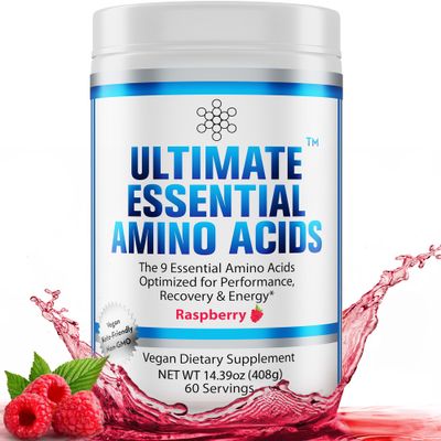 Ultimate 100% Essential Amino Acids Powder [Berry Flavor, 60 (5g) servings] All 9 EAAs &amp; BCAAs (L-Leucine, L-Isoleucine &amp; L-Valine) Amino Acids Supplement for Women &amp; Men for Energy, Muscle &amp; Recovery